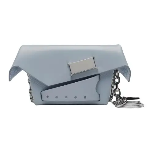 Maison Margiela Snatched Grain Calfskin Crossbody Bag, Shoulder Bag Women's Blue
