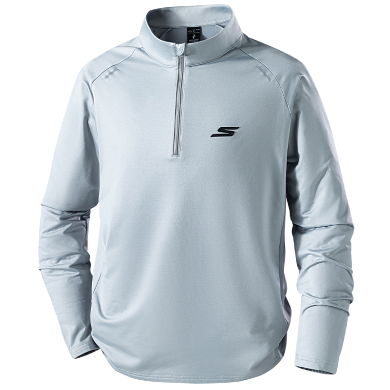 Skechers Skechers, velvet keep warm quick dry travel sports long-sleeve with zipper for leisure for gym, sweatshirt for men and women, slim fit