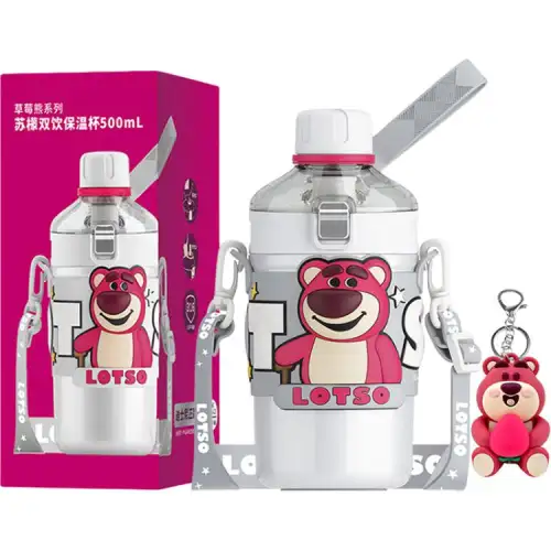 Disney Disney, glass, toy, high quality capacious strawberry stainless steel, 500 ml, 500 ml