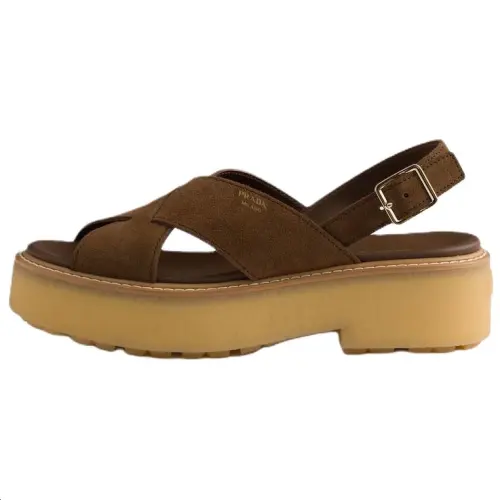 PRADA One Strap Sandals 5.5cm Women's Cocoa Brown