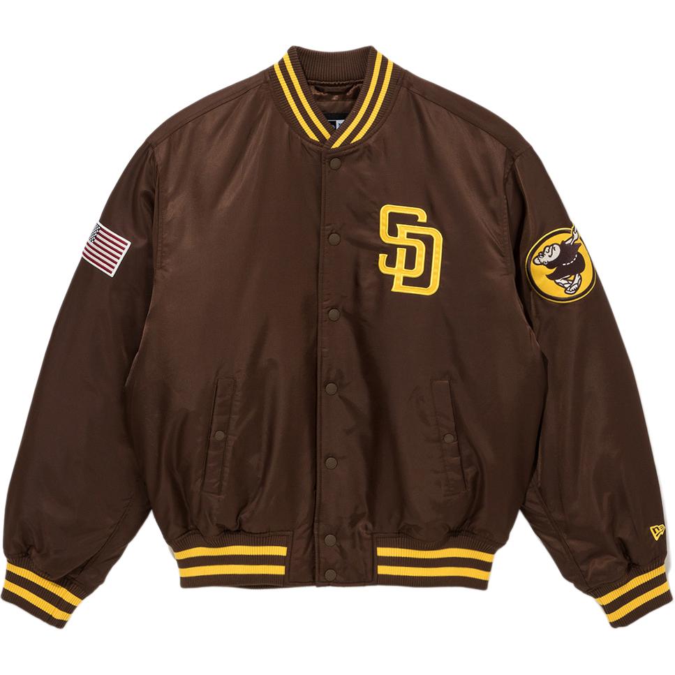New Era FW25 MLB AUTHENTIC STADIUM JACKET series San Diego Padres loose short single-breasted casual simple long-sleeved jacket Korean version same style for men and women