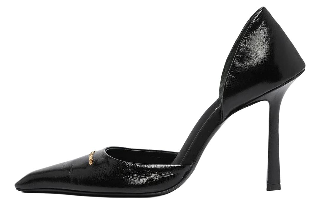 Alexander wang интерьер Александр Виола Кожа с острым носом Установка тонкой каблуки на высоком каблуке Обувь 10,5 см женский черный