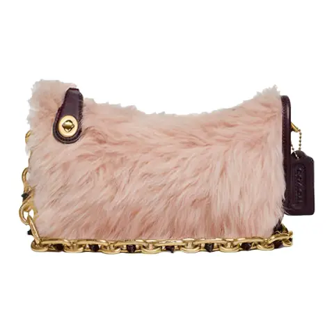 COACH Swinger Wool With Tanned Leather Shoulder Bags Medium Women's Pink