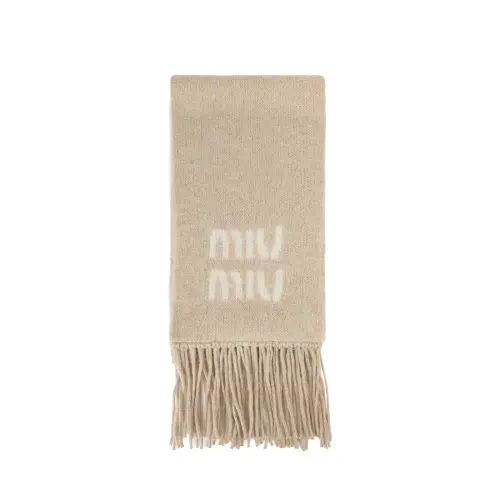 MIU MIU Fabric, Wool, Mohair Knit Scarves Unisex Neutral Color