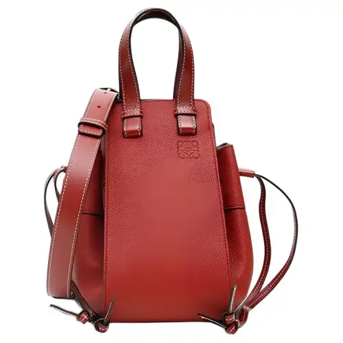LOEWE Hammock Drawstring Cow Leather Hammock Bag, Shoulder Bag, Crossbody Bag, Handbag Women's Red