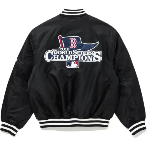 New Era FW25 MLB WORLD SEIRES CHAMPIONS JACKET series Boston Red Sox loose short single-breasted casual simple long-sleeved jacket Korean version same style for men and women