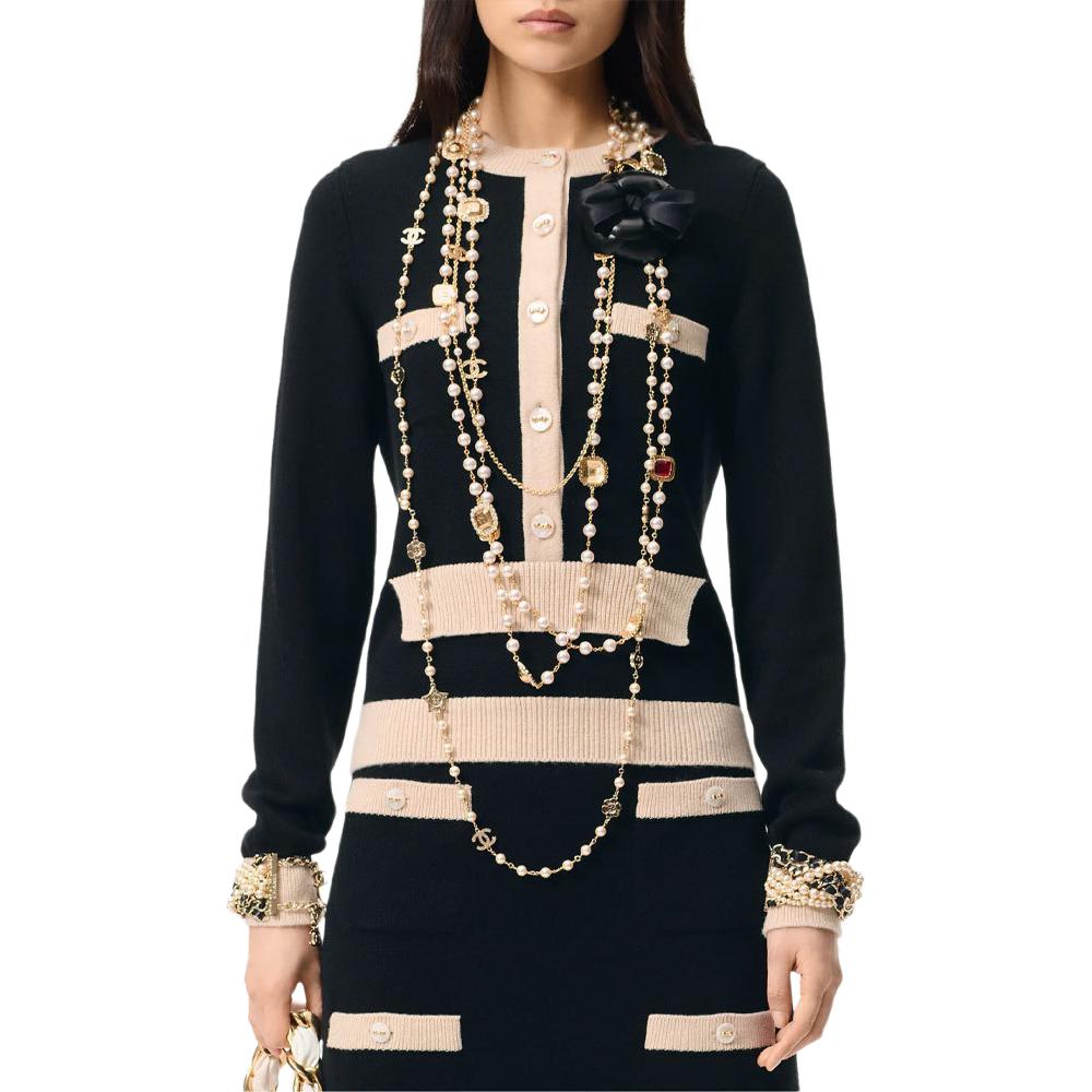 Женский свитер Chanel 25K (контрастный)