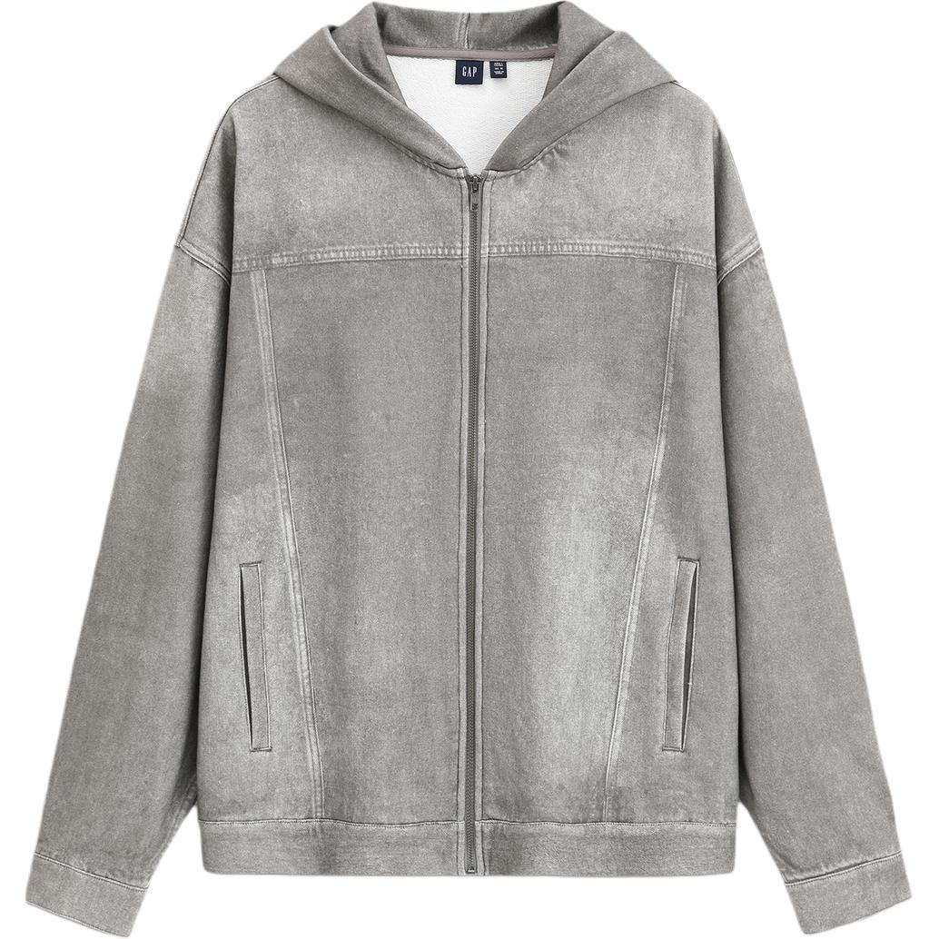 Мужское худи GAP С эффектом потертости (черное)