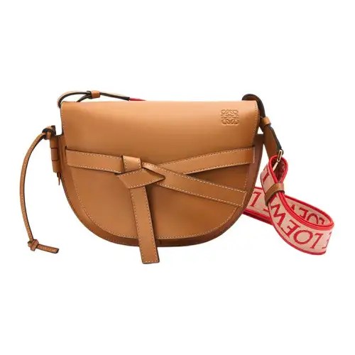 LOEWE Gate Cow Leather Crossbody Bags Small Women's Desert Brown