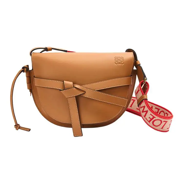 LOEWE Gate Cow Leather Crossbody Bags Small Women's Desert Brown