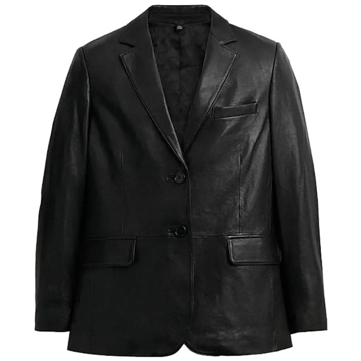 COACH FW23 Leather Jacket Men's Black