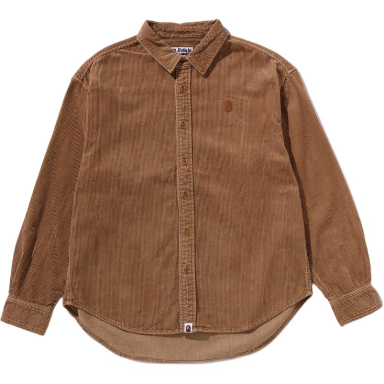Мужская рубашка A BATHING APE Corduroy (бордовая)