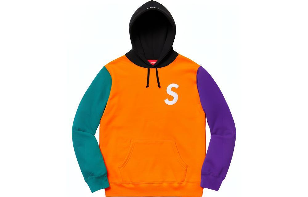 Худи Supreme SS19 S Logo Colorblocked (оранжевое)