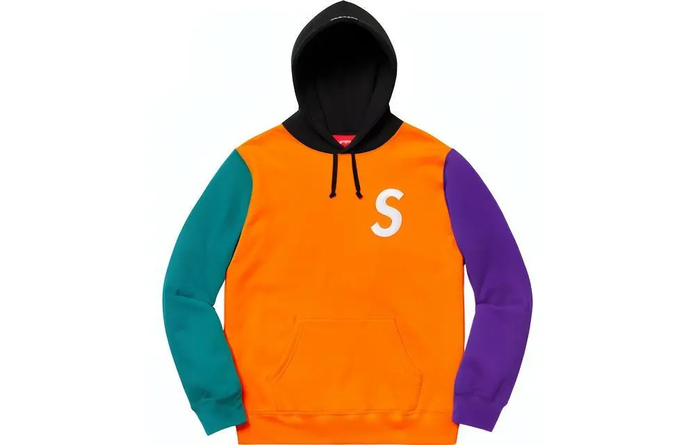 Supreme S Logo Colorblocked Hooded Sweatshirt