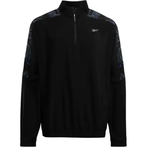 Reebok Sweatshirts Men's Black Stand Collar Moderate Regular