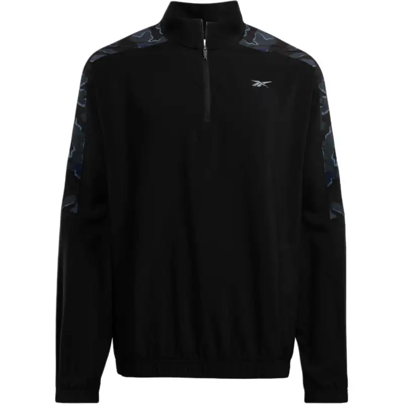Reebok Sweatshirts Men's Black Stand Collar Moderate Regular