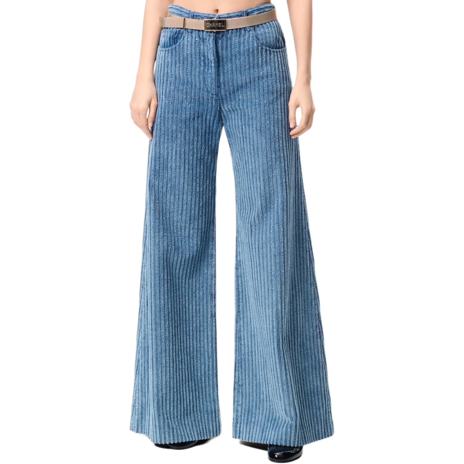 Женские штаны Chanel Rhinestone Pants (полосатые)