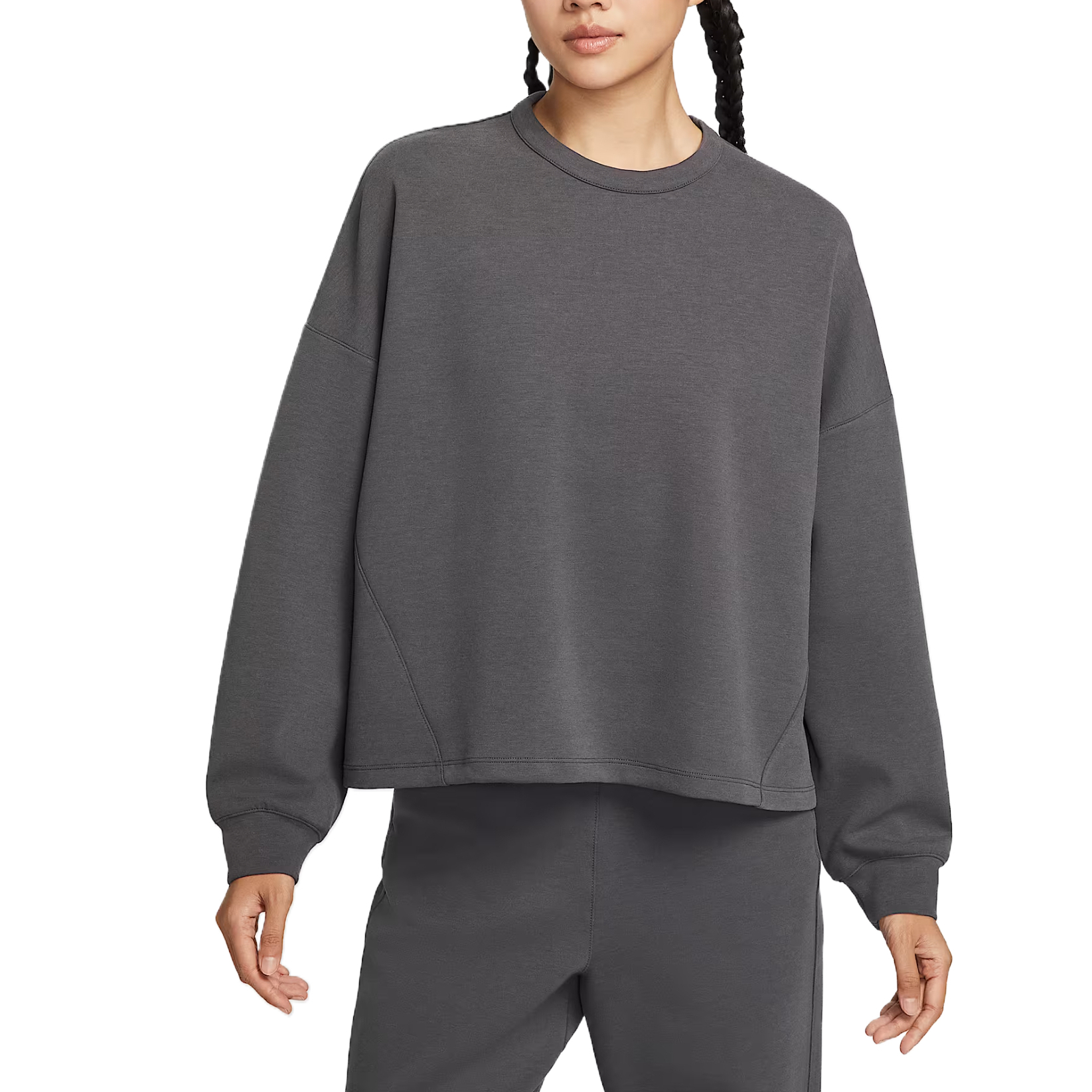 Женский свитшот Nike Dri-Fit ImpossiblySoft Oversize (черный)