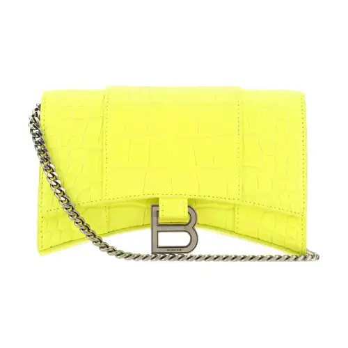Balenciaga Calfskin Crossbody Wallet Women's Yellow