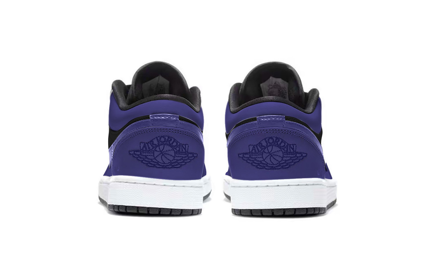 Jordan Air Jordan 1 Abrasion Resistant Low top Vintage Basketball Shoes Unisex Black Purple