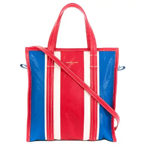 Balenciaga Stripes One Shoulder Crossbody Handbag Large Unisex Blue Red Multicolor