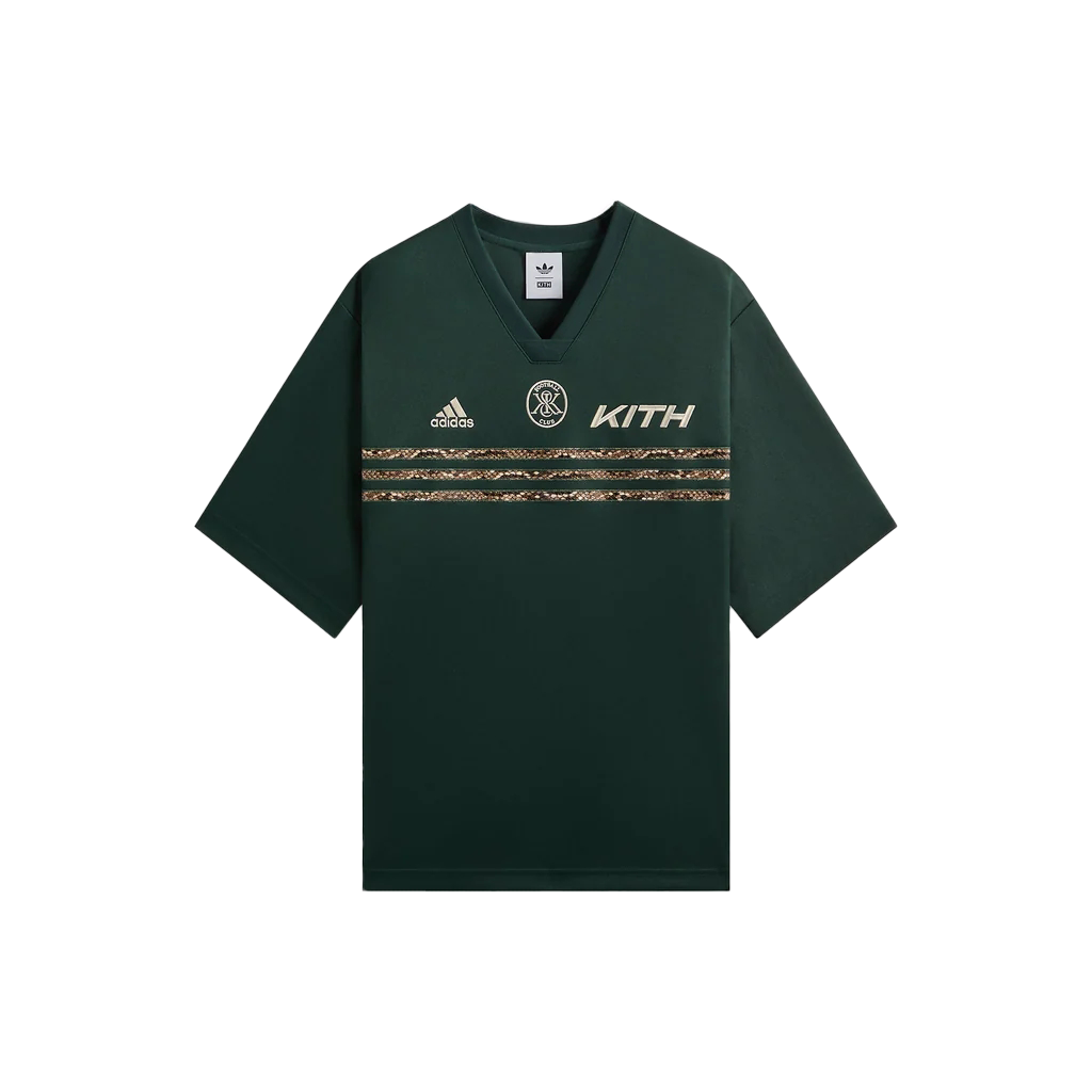 Мужская футболка KITH x adidas originals FW25 Python V (серо-белая)