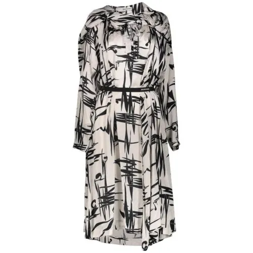 Balenciaga All Over Patterned Long Sleeved Dress