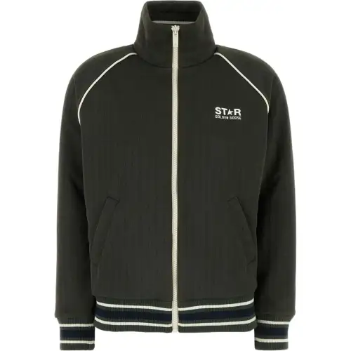 Golden Goose Deluxe Brand Logo Printed Zip Up Sweatshirt