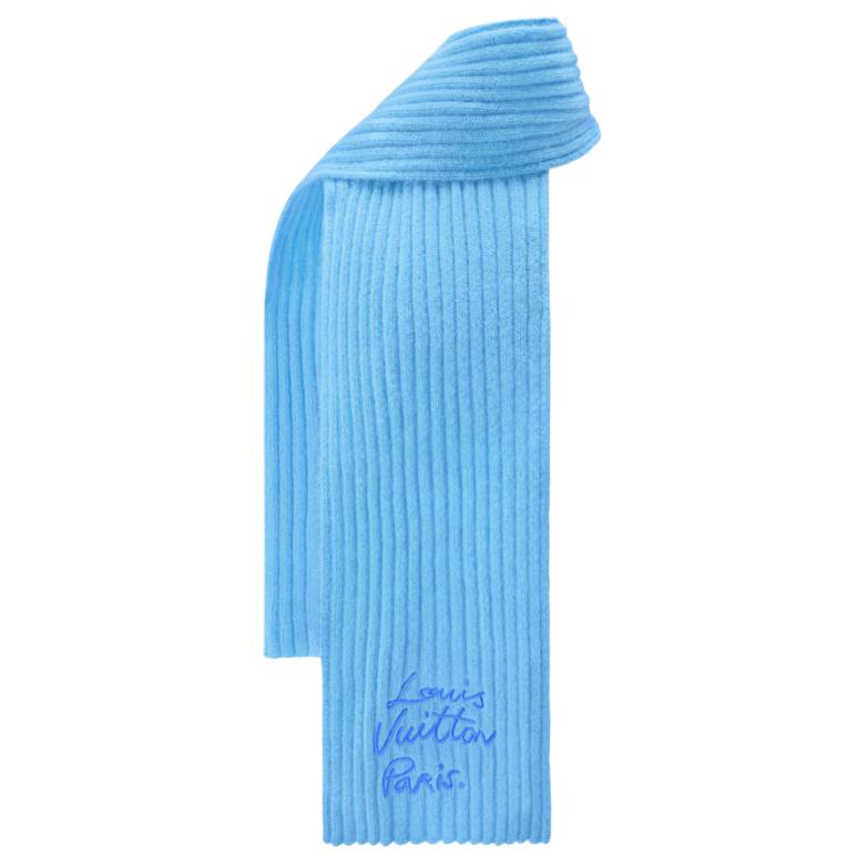 Женский шарф Louis Vuitton Script Scarf (синий) — фото 2