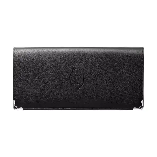 CARTIER Cow Leather Wallet Women's Black