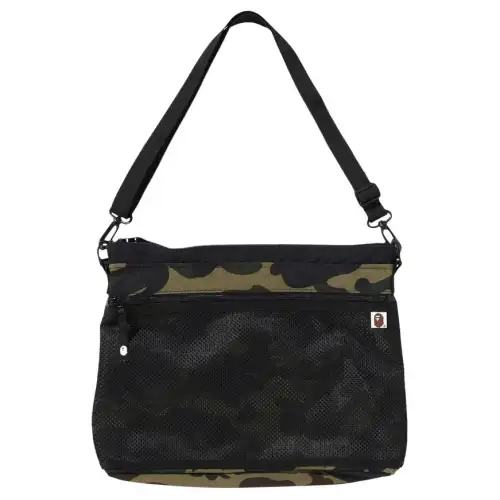 A BATHING APE Nylon Crossbody Bags Men's Black & Camouflage