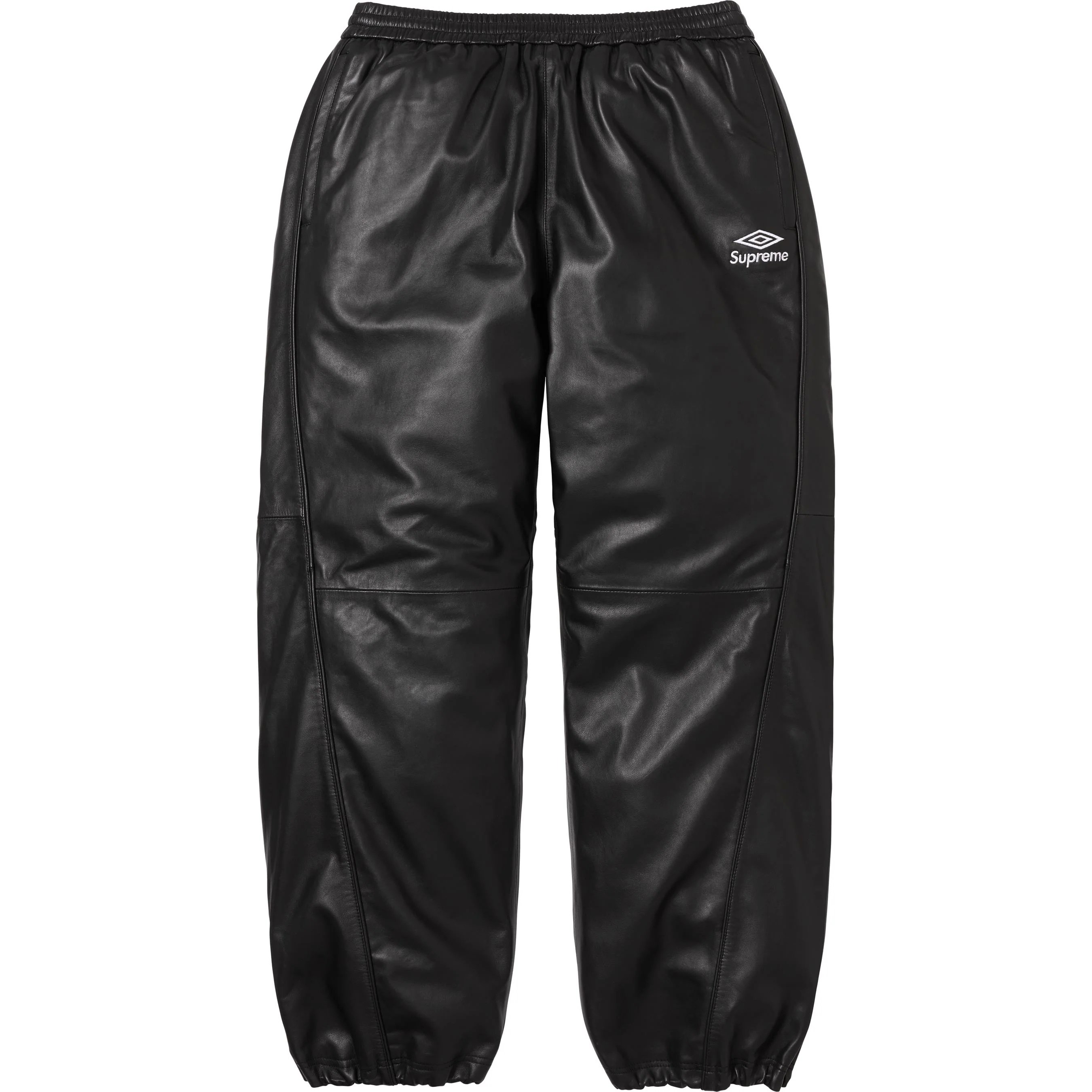 Штаны Supreme Umbro Leather Track Pant (черные)