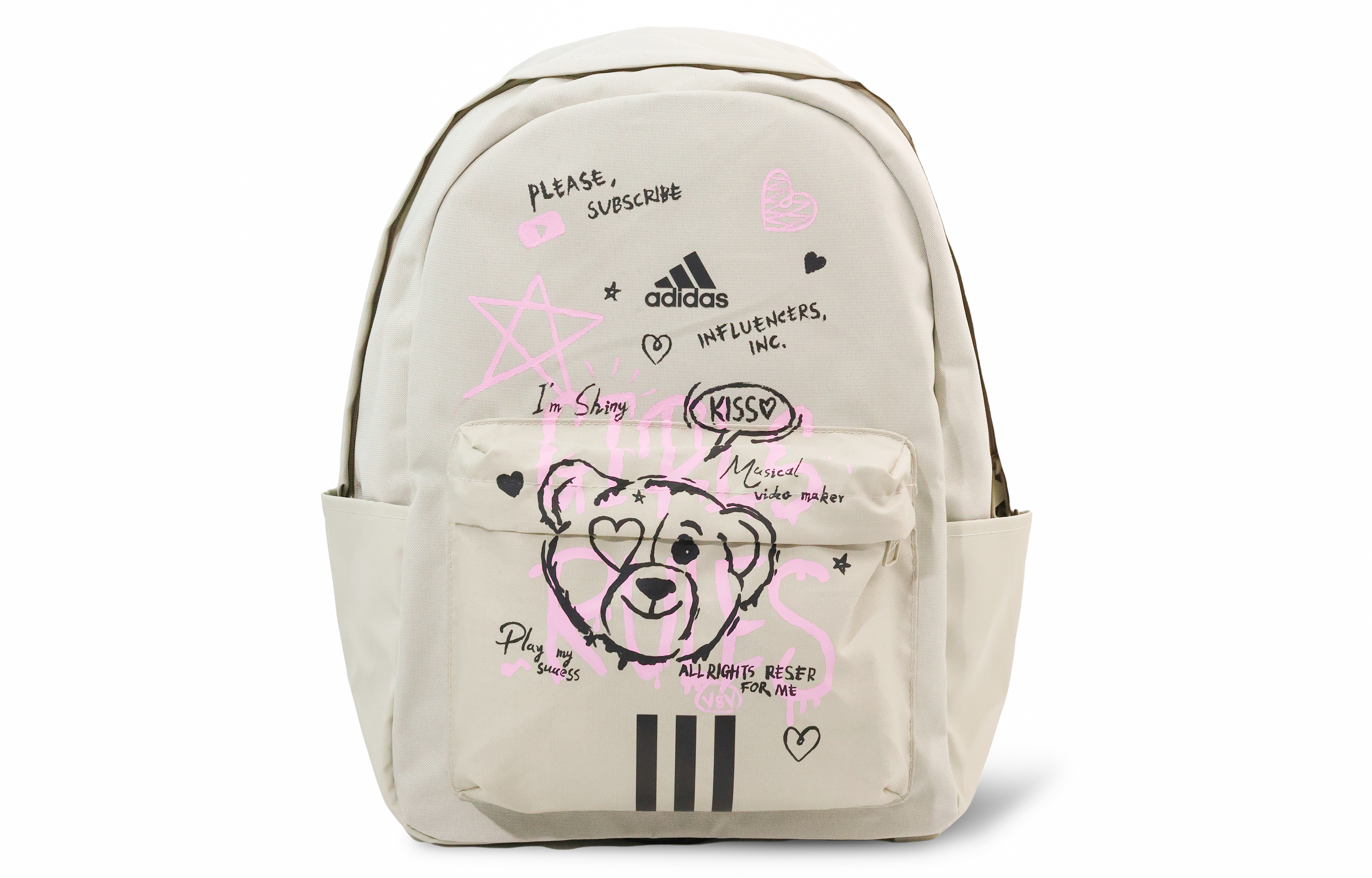 Adidas, fashionable universal regenerated backpack for men and women, custom-made, polyester, material, for beloved