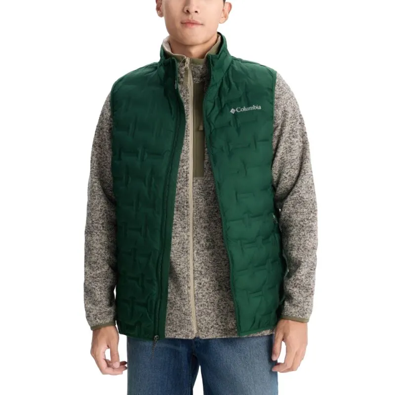 Columbia Down Vests Men's 375 Forest Green Stand Collar Moderate Other