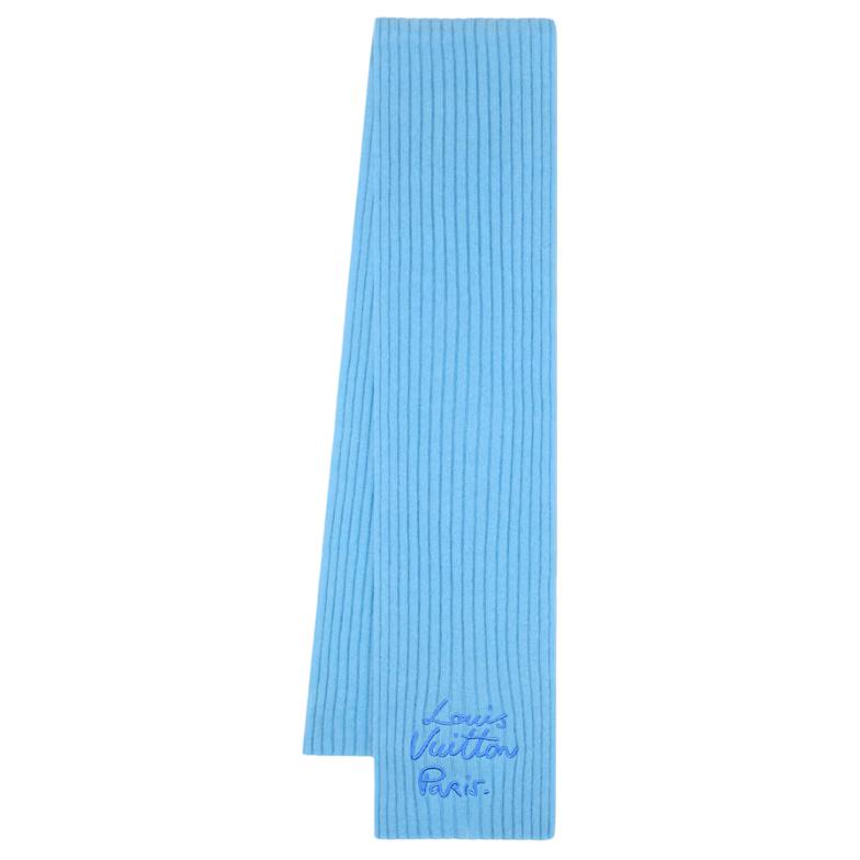 Женский шарф Louis Vuitton Script Scarf (синий)