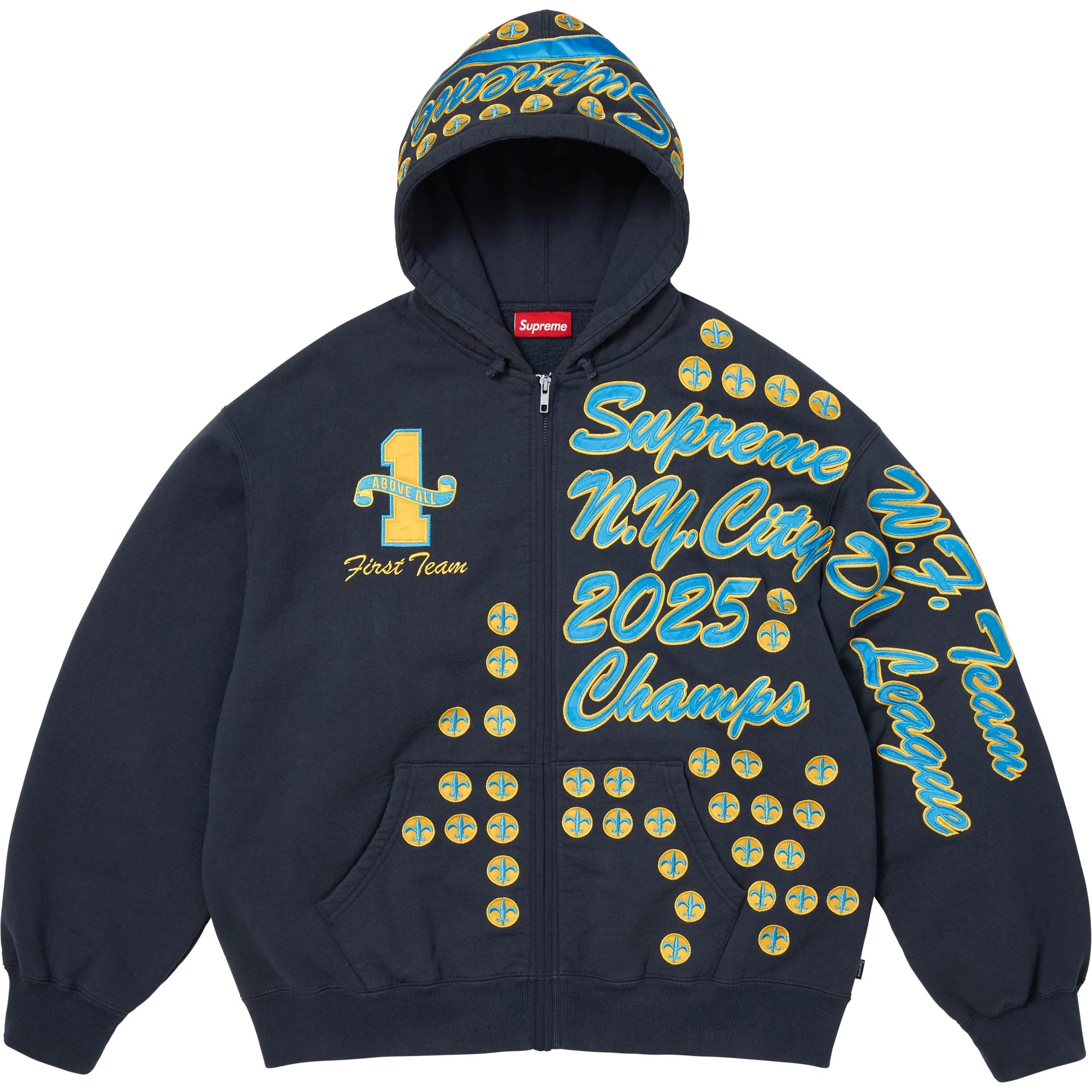 Худи Supreme League Champs Zip Up (серое)