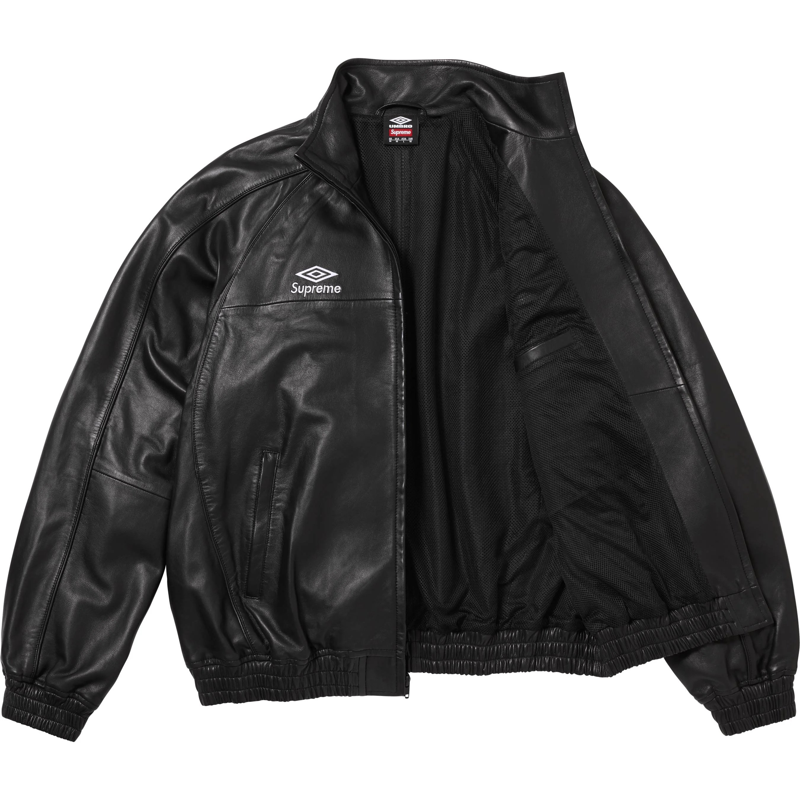 Supreme Umbro FW25 WEEK4 Leather Track Jacket logo оригинал