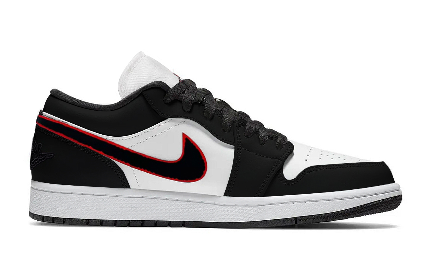 Jordan Air Jordan 1 Heartbeat Rhythm Abrasion Resistant Low top Vintage Basketball Shoes Unisex Black Red