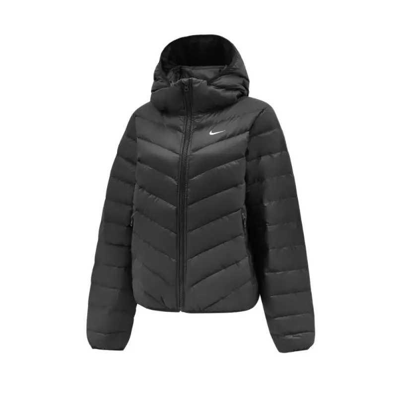 Nike Therma-FIT NSW TF DWNFL NK ED WNDPFR Brand logo zipper hooded duck down long-sleeved rib down jacket for women