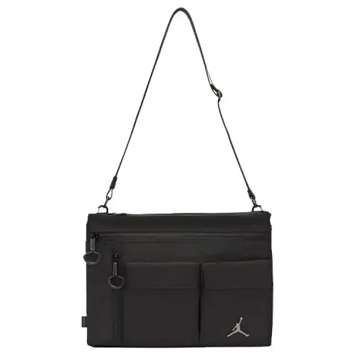 Jordan Polyester Shoulder Bag, Crossbody Bag Regular Men's Black