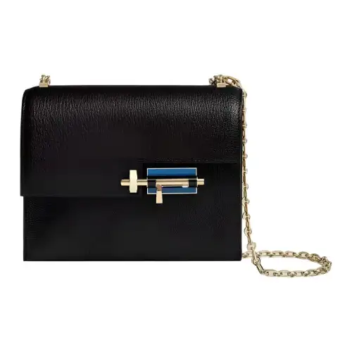 HERMES Verrou Chevre Mysore Goatskin Shoulder Bag, Crossbody Bag Mini Women's Black