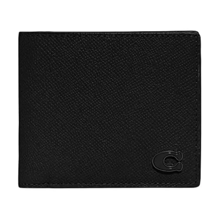 COACH Billfold Wallet Cow Leather Wallet Mini Men's Black