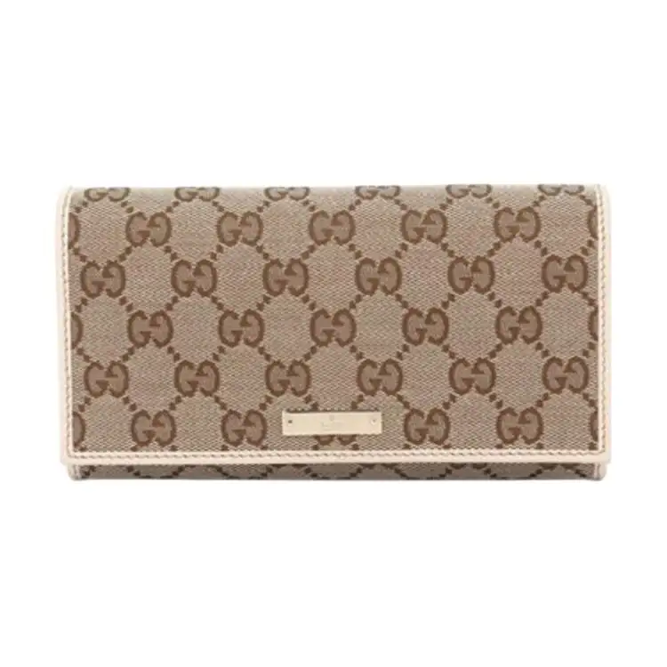 GUCCI Canvas Wallet Women's Ebony & White