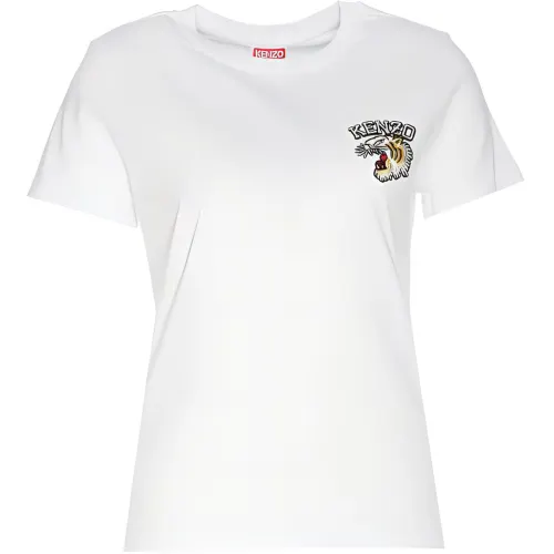 KENZO Logo Embroidered Crewneck T Shirt