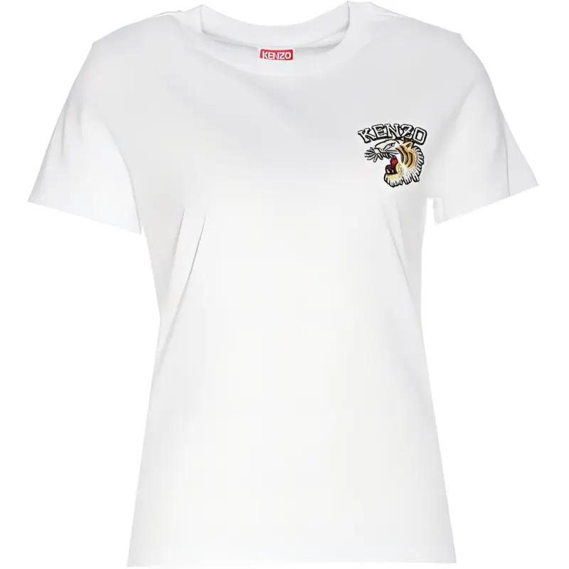KENZO Logo Embroidered Crewneck T Shirt