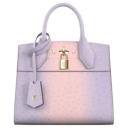 LOUIS VUITTON City Steamer Ostrich Leather Shoulder Bag, Crossbody Bag, Handbag Mini Women's Purple Pink