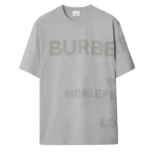 Burberry T Shirts Men's Gray Crew Neck Moderate Straight Fit