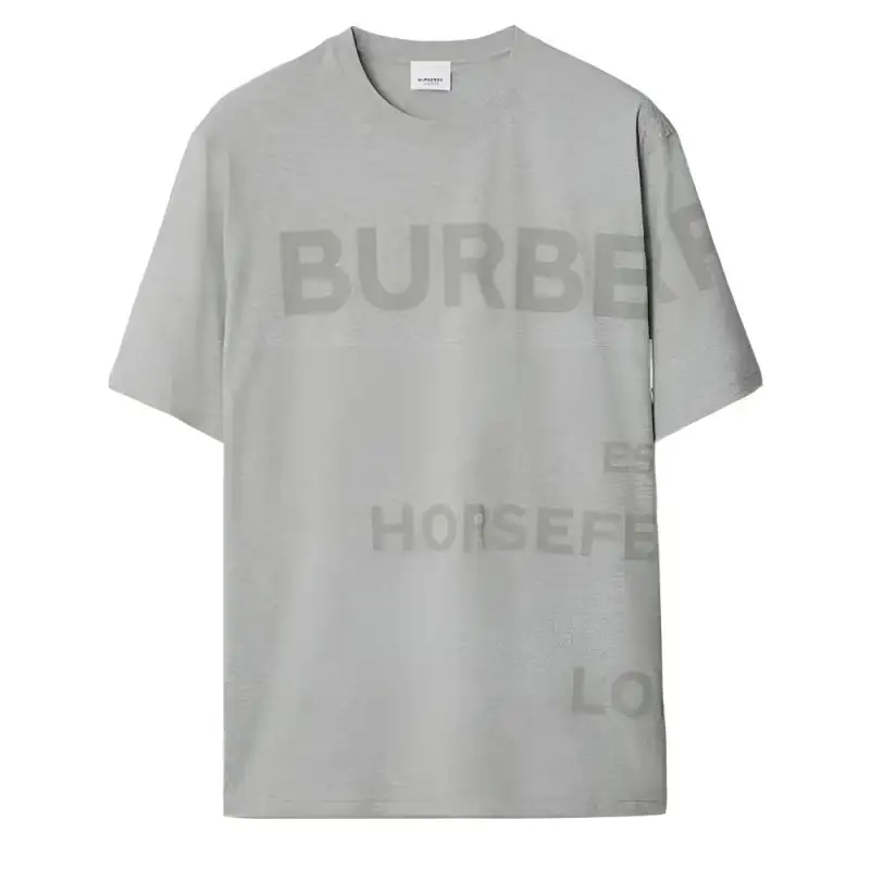 Burberry T Shirts Men's Gray Crew Neck Moderate Straight Fit