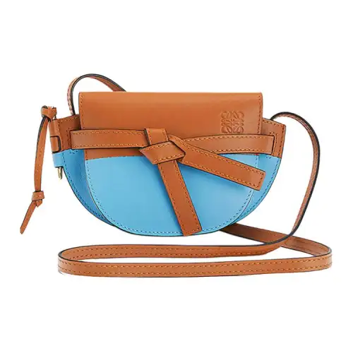 LOEWE Gate Leather Crossbody Bags Mini Women's Candy & Blue & Brown