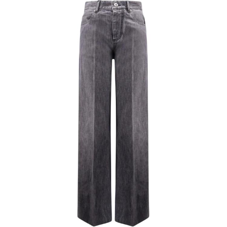Bottega Veneta Logo Patch Washed Palazzo Denim Jeans